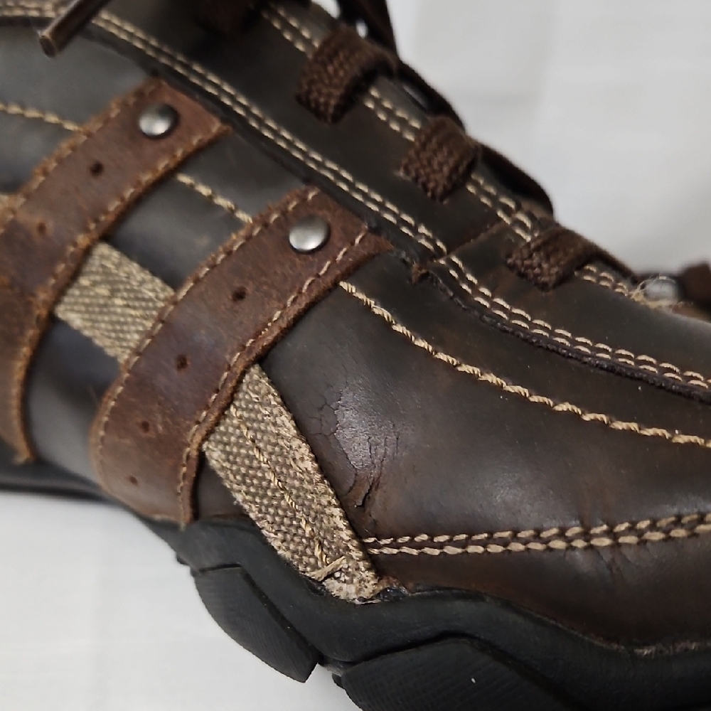 Skechers Men's Size 12 Blake Relaxed Step Brown Leather Casual Work Shoes 63385 - Picture 10 of 16